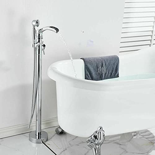 Freistehender, bodenstehender Wasserfall-Badewannen-Füllhahn für Badewanne und Dusche von BOSHYUM