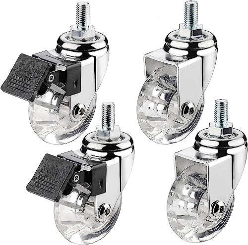 Lenkrollen mit Schaft 50 mm, Gewindestange M8 x 15 mm, M10 x 15 mm, 4 bewegliche Lenkrollen mit Bremse für Möbel Lenkrollen mit Schaft 50 mm, Gewindestange M8 x 15 mm, M10 x 15 mm, 4 bewegliche Lenkrollen mit Bremse für Möbel von BOSHYUM