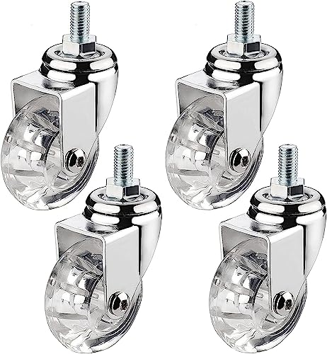 Lenkrollen mit Schaft 50 mm, Gewindestange M8 x 15 mm, M10 x 15 mm, 4 bewegliche Lenkrollen mit Bremse für Möbel Lenkrollen mit Schaft 50 mm, Gewindestange M8 x 15 mm, M10 x 15 mm, 4 bewegliche Lenkrollen mit Bremse für Möbel von BOSHYUM