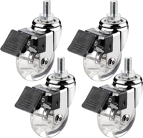 Lenkrollen mit Schaft 50 mm, Gewindestange M8 x 15 mm, M10 x 15 mm, 4 bewegliche Lenkrollen mit Bremse für Möbel Lenkrollen mit Schaft 50 mm, Gewindestange M8 x 15 mm, M10 x 15 mm, 4 bewegliche Lenkrollen mit Bremse für Möbel von BOSHYUM