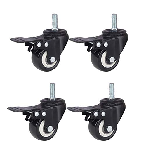 Stück 2 Zoll Lenkrollen 360 Grad Gewindespindel Lenkrolle M8/M10/M12 x 25 mm Möbelrolle Polyurethan-Rolle, mit Bremse, Doppellager, Tragkraft 150 kg Stück 2 Zoll Lenkrollen 360 Grad Gewindespindel Lenkrolle M8/M10/M12 x 25 mm Möbelrolle Polyurethan-Rolle, mit Bremse, Doppellager, Tragkraft 150 kg von BOSHYUM