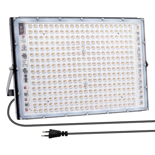 BOSITE LED Strahler 300W, Superhell LED Strahler Außen, 3000K Warmweiß Led Flutlicht, IP65 Wasserdicht Außenstrahler für Garten Sportplatz Garage Hof [Energieklasse E] von BOSITE