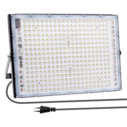 BOSITE LED Strahler 300W, Superhell LED Strahler Außen, 6500K Kaltweiß Led Flutlicht, IP65 Wasserdicht Außenstrahler für Garten Sportplatz Garage Hof [Energieklasse E] von BOSITE