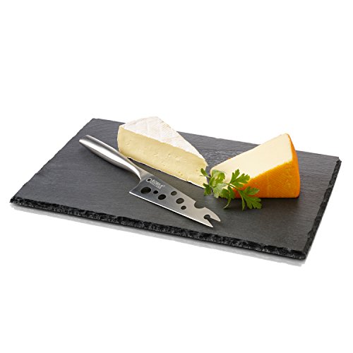 BOSKA 359010 Käseset Cheesy L - Schieferplatte - Käsemesser - 2- teiliges Set 33 x 23 x 2,5 cm von BOSKA