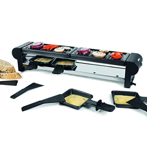 Boska Raclette Maxi 220V / Raclette für auf dem Grill/mit vier Pfannen/Edelstahl/Schwarz von BOSKA