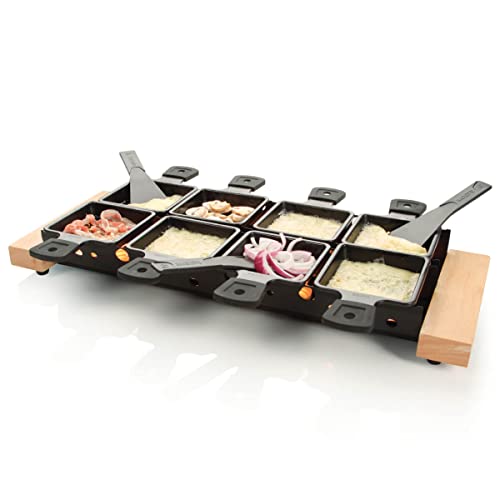 Boska Partyclette XL/Raclette-Set für auf dem Grill/geeignet für acht Personen/Edelstahl/Schwarz von BOSKA