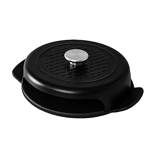 BOSKA Pizza Baker BBQ Mini/Kompakter Pizzaofen für den Grill/Pizzen in Steinofenqualität/Gusseisen & Stahl/Schwarz / 19x23x6 cm von BOSKA