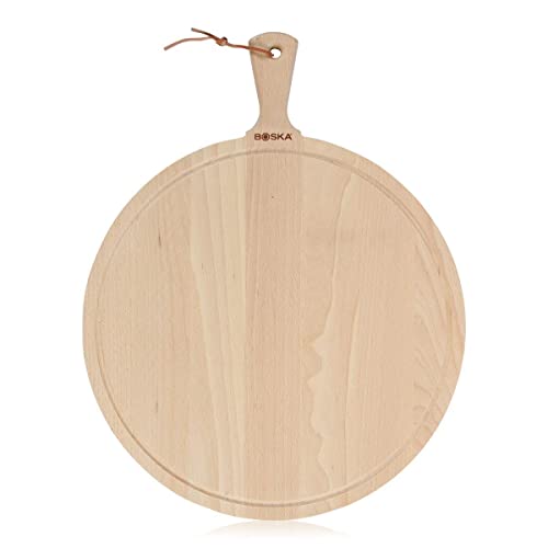 Boska Servierbrett Rund Amigo XL/für Pizza, Käse oder Tapas / 42 cm/Holz/Braun von BOSKA