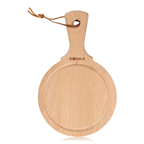 Boska Servierbrett Rund Amigo S/für das präsentieren von Käse und Snacks / 15 cm/Holz/Braun / 240 x 150 x 16 mm von BOSKA