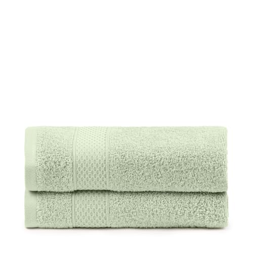 BOSKIMO - 2er-Set Badetücher - hochwertige Baumwollduschtücher - großes Badetuch, Handtuch, Badetuch und Duschtuch - 100% Baumwolle - 450 g (Grün, Pack 2-50x100) von BOSKIMO