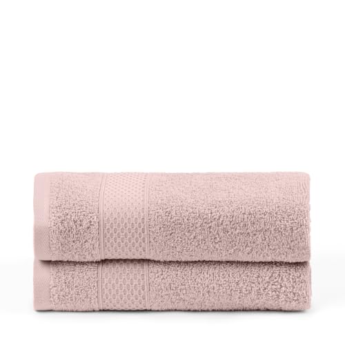 BOSKIMO - 2er-Set Badetücher - hochwertige Baumwollduschtücher - großes Badetuch, Handtuch, Badetuch und Duschtuch - 100% Baumwolle - 450 g (Rosa, Pack 2-50x100) von BOSKIMO