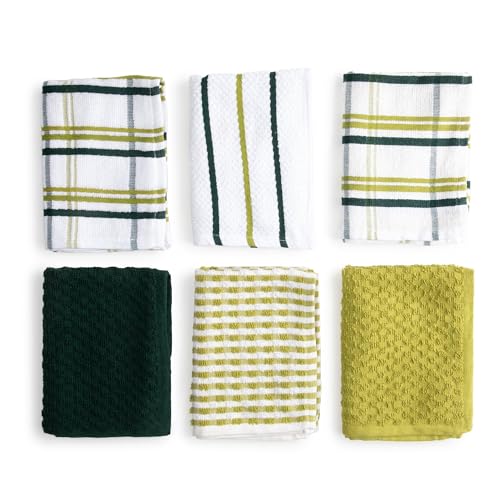 BOSKIMO Premium Geschirrtücher Baumwolle – 6er Set Küchenhandtücher aus Mikrofaser und Frottee, Hochsaugfähige Baumwolltücher, Reinigungstücher Flaschengrün BOSKIMO Premium Geschirrtücher Baumwolle – 6er Set Küchenhandtücher aus Mikrofaser und Frottee, Hochsaugfähige Baumwolltücher, Reinigungstücher Flaschengrün von BOSKIMO