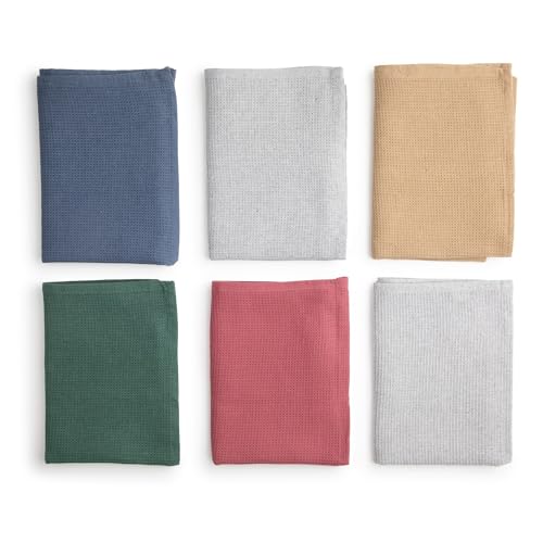 BOSKIMO Premium Geschirrtücher Baumwolle – 6er Set Küchenhandtücher aus Mikrofaser und Frottee, Hochsaugfähige Baumwolltücher, Reinigungstücher Regenbogenfarben BOSKIMO Premium Geschirrtücher Baumwolle – 6er Set Küchenhandtücher aus Mikrofaser und Frottee, Hochsaugfähige Baumwolltücher, Reinigungstücher Regenbogenfarben von BOSKIMO
