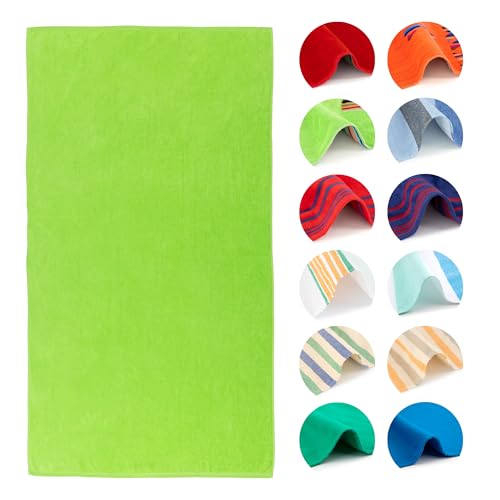 BOSKIMO Strandtuch Popa Pistazie Groß 90x170 cm – 100% Hochwertiger Frottier-Baumwolle – Weich, Saugfähig und Schnell Trocknend – Hergestellt in Portugal – Premium-Stil – Ideal für Strand und Pool von BOSKIMO
