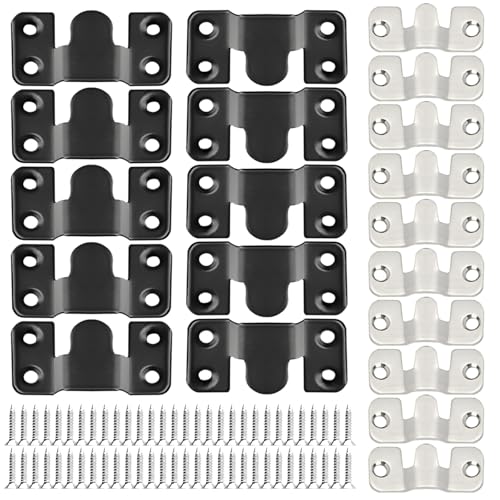 BOSOIRSOU 20 Stück Sofa Verbindungselemente – 10 große Schwarze + 10 kleine Silberne Couch-Verbinder – Universelle Metall-Klammern für Sofaelemente, Wohnlandschaften, Sessel und Modulsofas von BOSOIRSOU