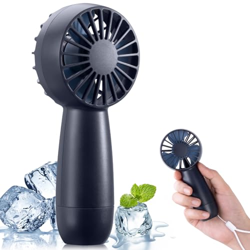 BOSONER Handventilator Mini Ventilator Klein USB 2600mAh Tragbarer Hand Ventilatoren Akku Aufladbar - Portable Hand Fan Reise Gadgets mit Batteriebetrieben - Urlaub Must Haves for Unterwegs (Blau) von BOSONER