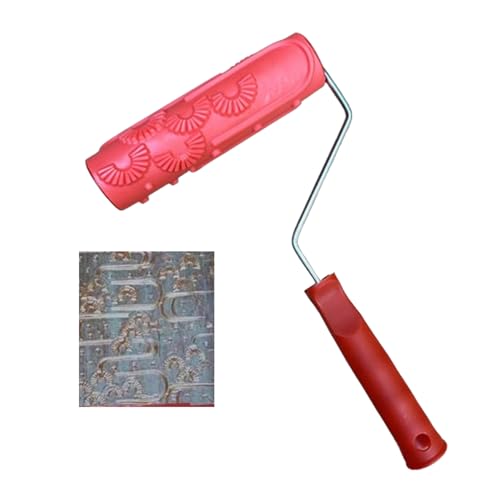 Embossing Texture Patterned Paint Roller for Wall Decoration, DIY Paint Art Tool for Wall Decoration, 7'' Pattern Paint Roller for Wall, Graining Painting Tool with Handle (C) von BOSONS