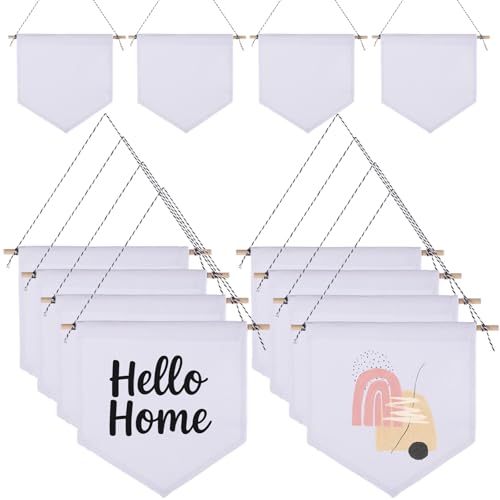16 Stück DIY-Leinwand-Banner für Wand-Displays, dekorative Emaille-Pin-Flaggen, perfekt verarbeitet in weißer Farbe 16 Stück DIY-Leinwand-Banner für Wand-Displays, dekorative Emaille-Pin-Flaggen, perfekt verarbeitet in weißer Farbe von BOSREROY