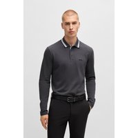 BOSS GREEN Langarm-Poloshirt "Plisy", mit Streifen am Kragen von BOSS Green