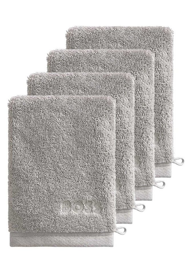 BOSS Home Handtücher 4er-Set Waschhandschuhe, (4-St), mit modernem Design von BOSS Home