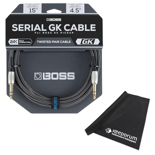 BOSS BGK-15 Serial GK-Kabel für Synthesizer-Effektgerät 4,5m + keepdrum Mikrofasertuch von BOSS