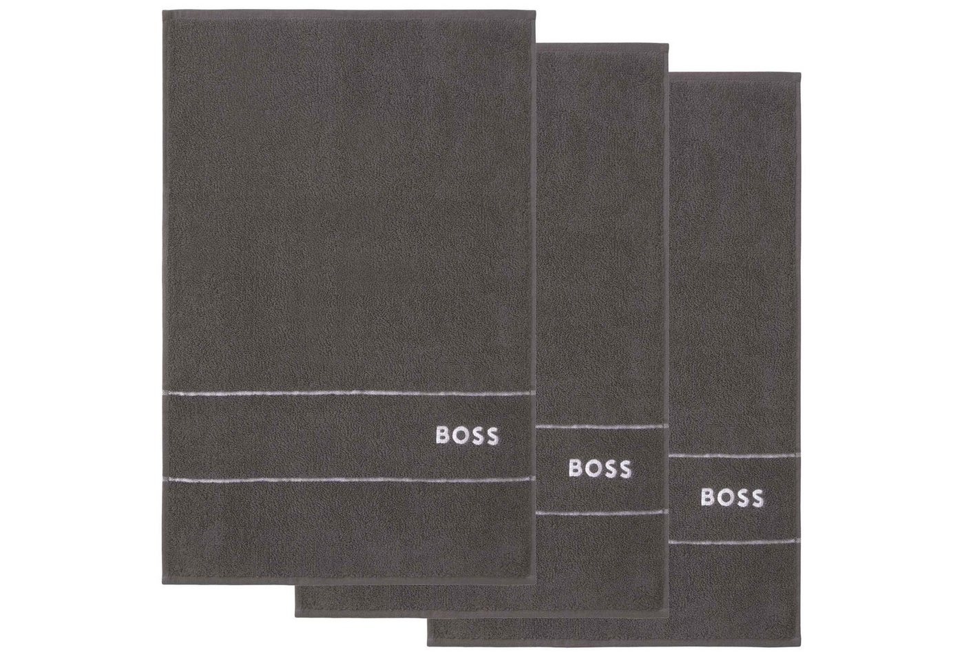 BOSS Gästehandtücher Gästetuch, 3er Pack - PLAIN, Handtuch, Frottier, Frottier (3-St) von BOSS