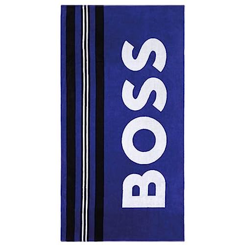 BOSS Surfing Beach Towel in Cotton Velvet, Blue BOSS Surfing Beach Towel in Cotton Velvet, Blue von BOSS