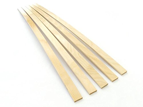 JUSNOVA 5X Federholzleisten 8mm Stärke x 35mm Breite | Ersatz Latten Leisten | Lattenrost reparieren | Lattenrostersatzteile | Lattenrost Latten (naturlasiert, 850mm) von JUSNOVA