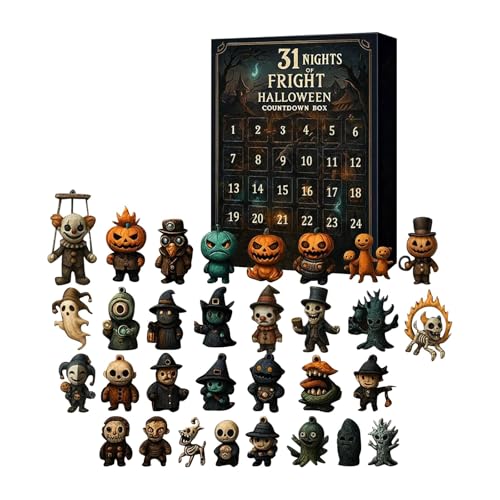 2025 Halloween Adventskalender Horror Figuren - 31 Nights of Fright Halloween Figuren Countdown Kalender, Hängende Charms & Mini Dekorationen Desktop Ornamente 2025 Halloween Adventskalender Horror Figuren - 31 Nights of Fright Halloween Figuren Countdown Kalender, Hängende Charms & Mini Dekorationen Desktop Ornamente von BOSSETY