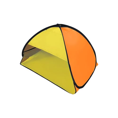 BOSSETY 2-in-1 Mini Kopfzelt, Verstecktes Haustierzelt, 70×50×45cm Anti-UV Strandzelt Pop-Up Sonnenschutz, Kann für den Outdoor Strand, zum Sonnenbaden, Camping, Schlafen im Haus (Gelb) von BOSSETY