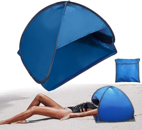 BOSSETY 2-in-1 Mini Kopfzelt, Verstecktes Haustierzelt, Strandmuschel Pop Up UV Schutz, Kann für den Outdoor Strand, zum Sonnenbaden, Camping, Schlafen im Haus 70×50×45cm (Königsblau) von BOSSETY