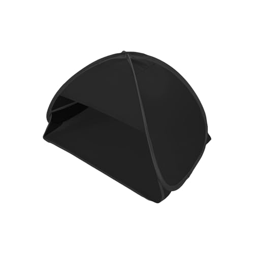 BOSSETY 2-in-1 Mini Kopfzelt, Verstecktes Haustierzelt, Strandmuschel Pop Up UV Schutz, Kann für den Outdoor Strand, zum Sonnenbaden, Camping, Schlafen im Haus 70×50×45cm (Schwarz) von BOSSETY