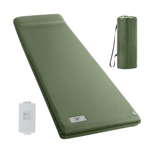 BOSSETY Camping Isomatte Selbstaufblasend, Verdicktes Luftmatratze Camping, Hochdichte 26D-High-Tech-Memory-Schaum-Isomatte, Kann 800 Pfund tragen, für Wandern, Trekking 196cm (Armeegrün) von BOSSETY
