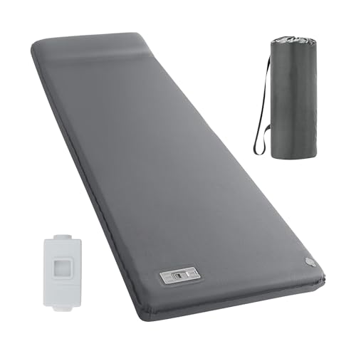 BOSSETY Camping Isomatte Selbstaufblasend, Verdicktes Luftmatratze Camping, Hochdichte 26D-High-Tech-Memory-Schaum-Isomatte, Kann 800 Pfund tragen, für Wandern, Trekking 196cm (Grau) von BOSSETY