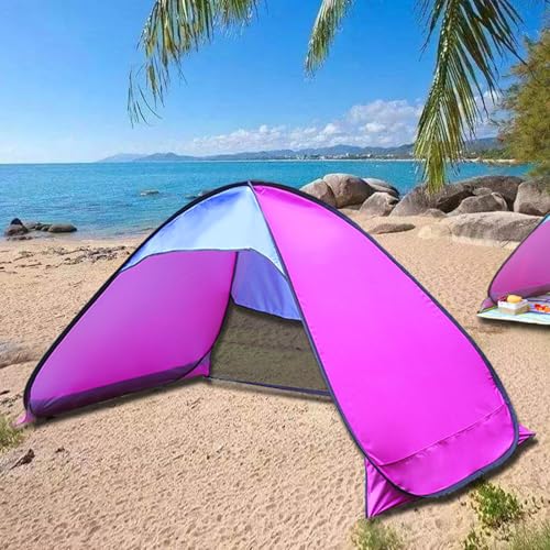 BOSSETY Strandmuschel Pop Up Strandzelt, 200 × 130 × 125cm, Tragbar Groß Strand Zelt, 3-4 Personen Zelt, 50 UV Schutz Sonnenschutz Gute Belüftung Umweltfreundlich, für Parks Camping Wandern Angeln (B) von BOSSETY
