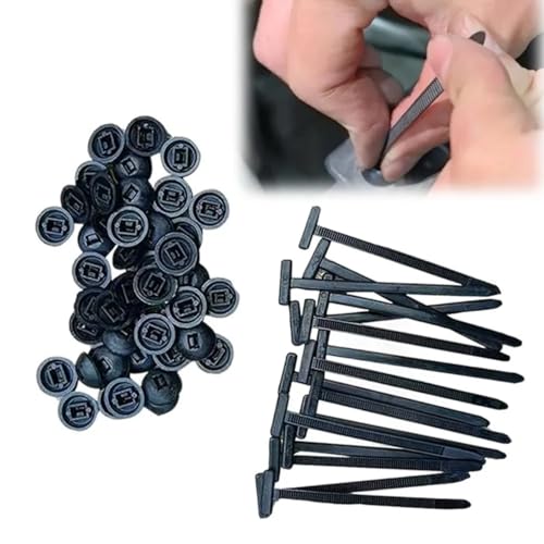 Nylon Universal Cable Tie Buckle Universal-Kabelbinder-Schnalle, Werkzeug für tägliche Reparaturen, Wiederverwendbare Selbstsichernde Kabelbinder für Auto Reparatur (50 PCS) von BOSSETY