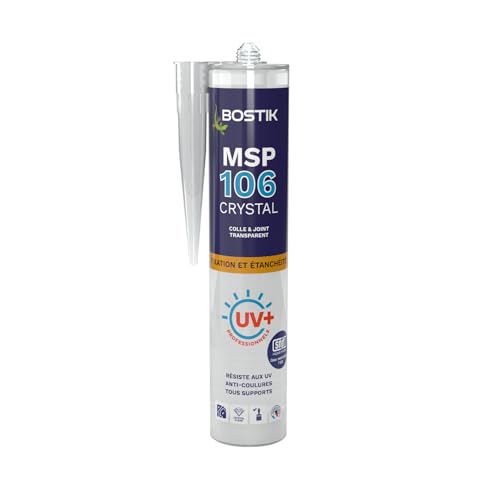 BOSTIK 30601522 Mastic Collage et d'étanchéité transparent MS106 Beschichtet, durchsichtig, 1 cartouche de 290 ml BOSTIK 30601522 Mastic Collage et d'étanchéité transparent MS106 Beschichtet, durchsichtig, 1 cartouche de 290 ml von BOSTIK
