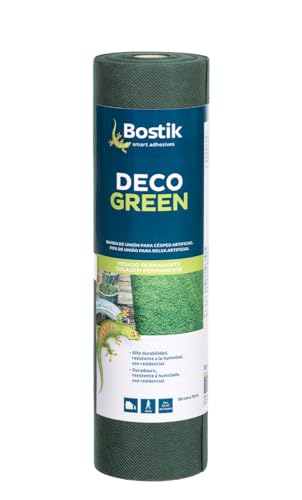 Bostik, Verbindungsband zur Installation von Kunstrasen, Innen- und Außenbereich, abnehmbare und diskrete Installation für den Hausgebrauch, Deco Green, Grün, Rolle 10 m x 30 cm von BOSTIK