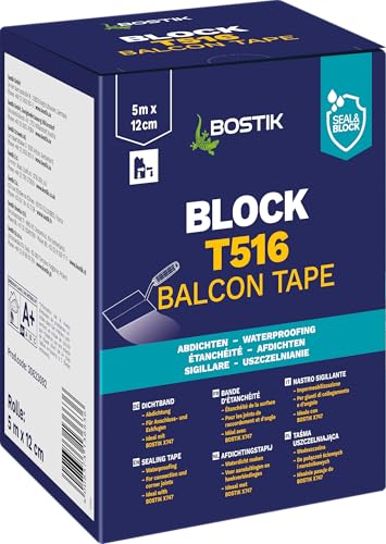 BOSTIK Block T516 Balcon Tape 5m x 12cm – Selbstklebendes Dichtungsband, Wetterfest und UV-beständig für Balkone und Terrassen BOSTIK Block T516 Balcon Tape 5m x 12cm – Selbstklebendes Dichtungsband, Wetterfest und UV-beständig für Balkone und Terrassen von BOSTIK