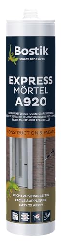 BOSTIK A920 Express Mörtel Steingrau – Fugenreparaturkitt, Haftet Zuverlässig, hält Regen und Wetter schnell stand, für Innen- und Außenbereich, 300ml von BOSTIK