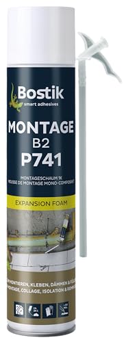 BOSTIK P741 Montage B2 – Einkomponentiger Polyurethanschaum, Zum Montieren, Kleben, Dämmen, Füllen, Gute Hafteigenschaften, Sofort einsetzbar, 500ml von BOSTIK