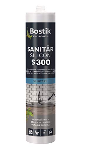 Bostik S300 Sanitärsilicon weiß 300ml Kartusche 1K Silikon Dichtstoff von BOSTIK