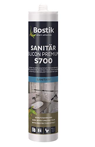 Bostik S700 Sanitärsilicon Premium weiß 300ml Kartusche 1K Silikon Dichtstoff von BOSTIK