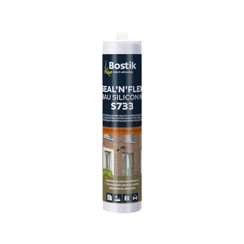 BOSTIK S733 Seal´n´Flex Bau Silikon Schwarz – Neutraler Universalsilikon, Schimmelresistent, Dauerelastisch, Anstrichverträglich, Für Innen- und Außenbereich, 300ml BOSTIK S733 Seal´n´Flex Bau Silikon Schwarz – Neutraler Universalsilikon, Schimmelresistent, Dauerelastisch, Anstrichverträglich, Für Innen- und Außenbereich, 300ml von BOSTIK