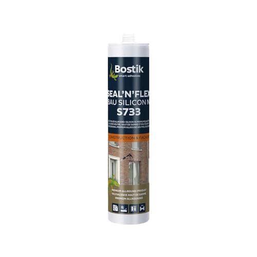 Bostik S733 Seal N Flex Bau Silicon weiß 1K Silikon Dichtstoff 300ml Kartusche von BOSTIK