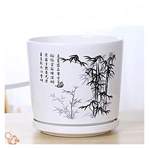 BOSUGE, Blumentopf-Keramik-Keramiktöpfe im chinesischen Stil Heimgrüne Pflanze Chlorophytum Topfpflanze Übertopf mit Tablett Landschaftsblumentöpfe im chinesischen Stil (Color : 20, Size : Medium) (C von BOSUGE