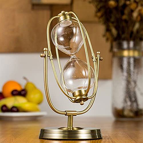 BOSUGE, Leere Flasche Sanduhr Leere Sanduhr 360° drehbar & graviert Sanduhr aus Messing Metall Sanduhr, große einzigartige, antike Sanduhr aus Sanduhrglas for Zuhause, Büro, Schreibtisch, dekorativ ( von BOSUGE