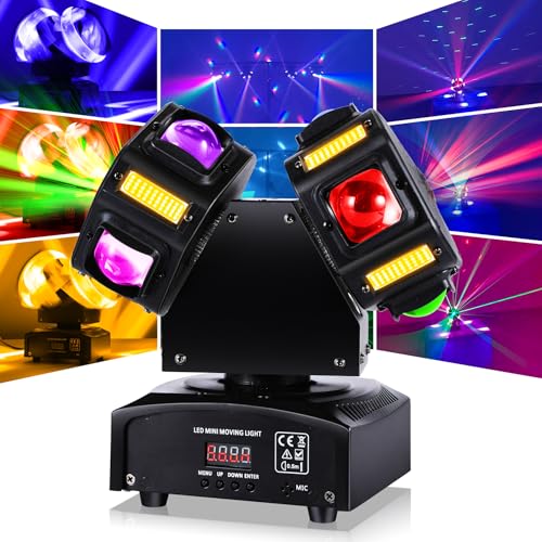 BOSYTRO 120W Disco licht, Doppelkopf Discolicht Partylicht, LED Bühnenlicht 8PCS 10W RGBW Beam 8PCS 5W Stroboskoplicht, DMX512 Dj licht für DJ Bar Party Partei Club Weihnachten Beleuchtung von BOSYTRO