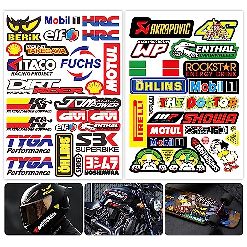 BOSYTRO 4-Teilig Motocross-Aufkleber,Motorsport Aufkleber, Aufkleber für motorräder, Offroad Motorräder und Helme geeignet für Motorradliebhaber (8033/8037) von BOSYTRO