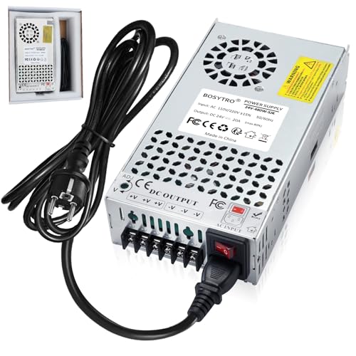 BOSYTRO Upgrade Netzteil 24V 20A 480W Schaltnetzteil Adapter Transformator LED Treiber AC110V / 220V (SMPS) für 3D Drucker, CCTV-Kamerasicherheitssystem,Radio,Computerprojekt(Mit Netzkabel) BOSYTRO Upgrade Netzteil 24V 20A 480W Schaltnetzteil Adapter Transformator LED Treiber AC110V / 220V (SMPS) für 3D Drucker, CCTV-Kamerasicherheitssystem,Radio,Computerprojekt(Mit Netzkabel) von BOSYTRO